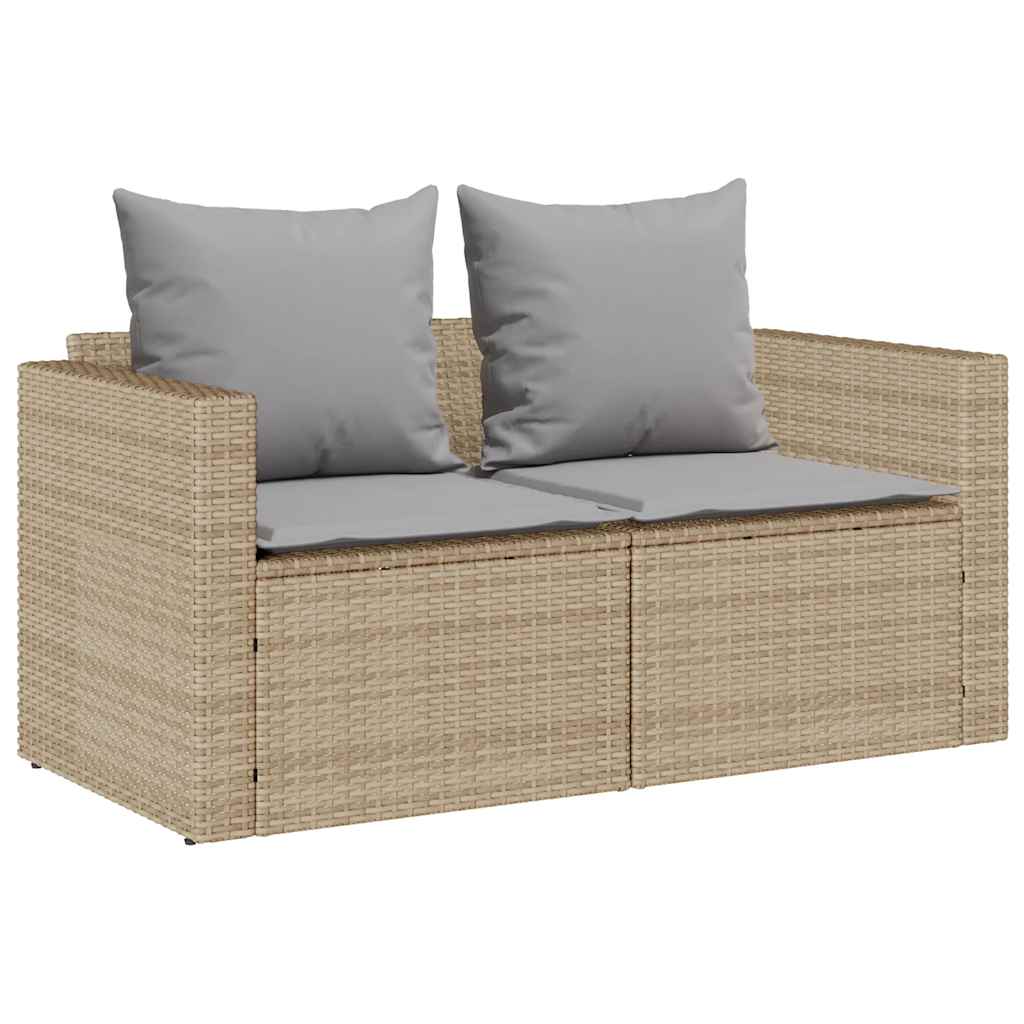 5-delige Tuinbankstel met kussens stapelbaar beige poly rattan is nu te koop bij PeponiXL, paradijselijk wonen!