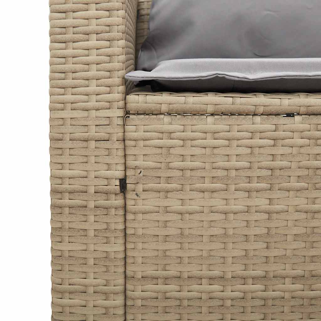 5-delige Tuinbankstel met kussens stapelbaar beige poly rattan is nu te koop bij PeponiXL, paradijselijk wonen!