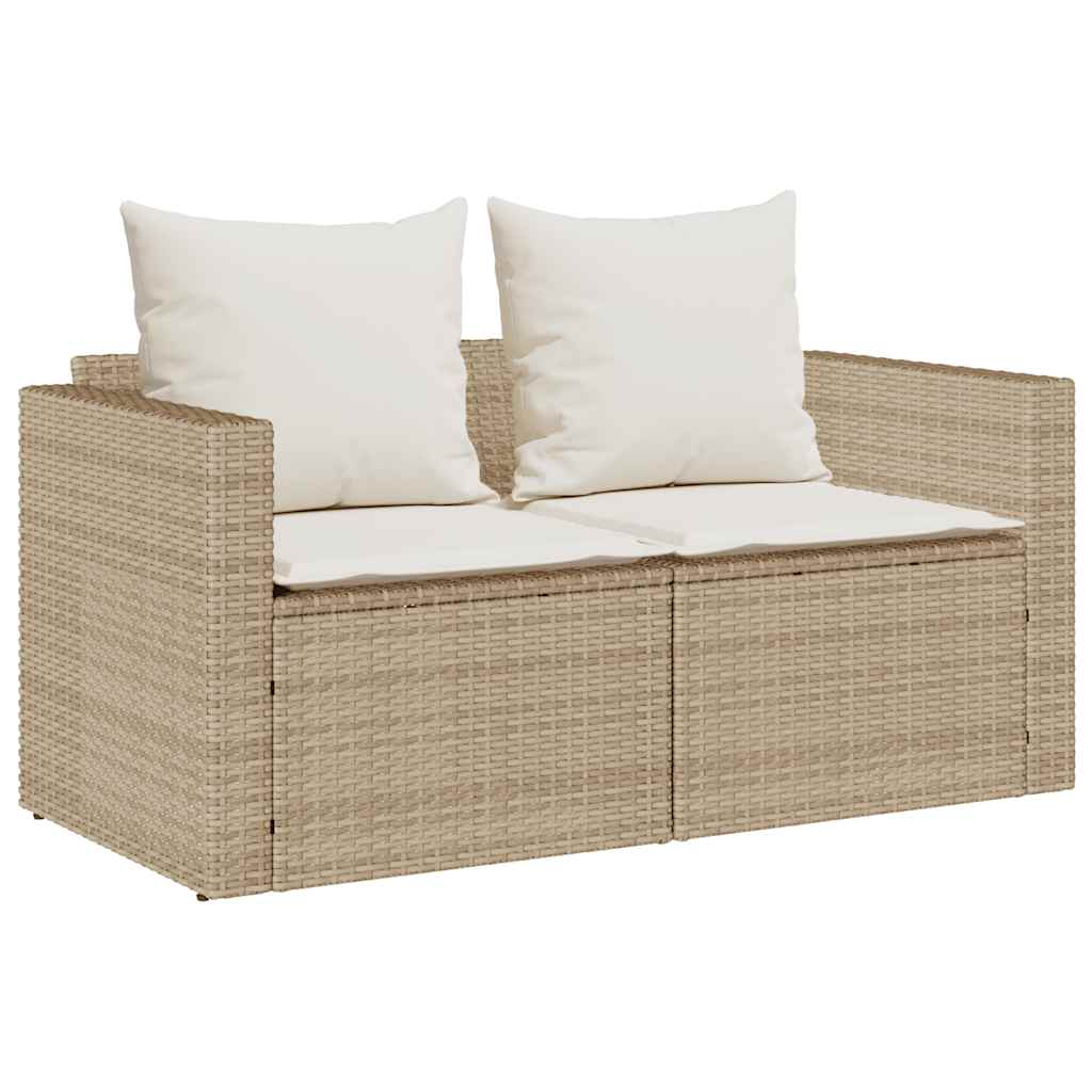 5-delige Tuinbankstel met kussens stapelbaar beige poly rattan is nu te koop bij PeponiXL, paradijselijk wonen!