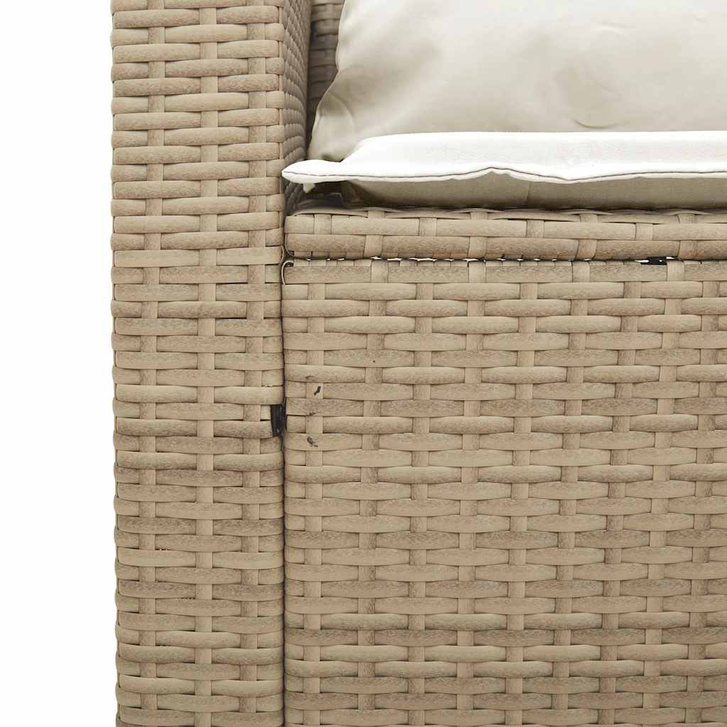 5-delige Tuinbankstel met kussens stapelbaar beige poly rattan is nu te koop bij PeponiXL, paradijselijk wonen!