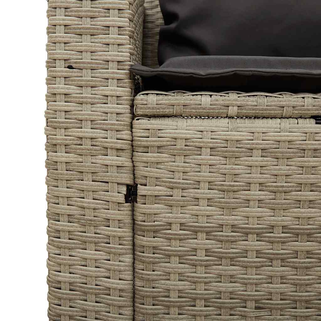 5-delige Tuinbankstel kussens stapelbaar poly rattan lichtgrijs is nu te koop bij PeponiXL, paradijselijk wonen!