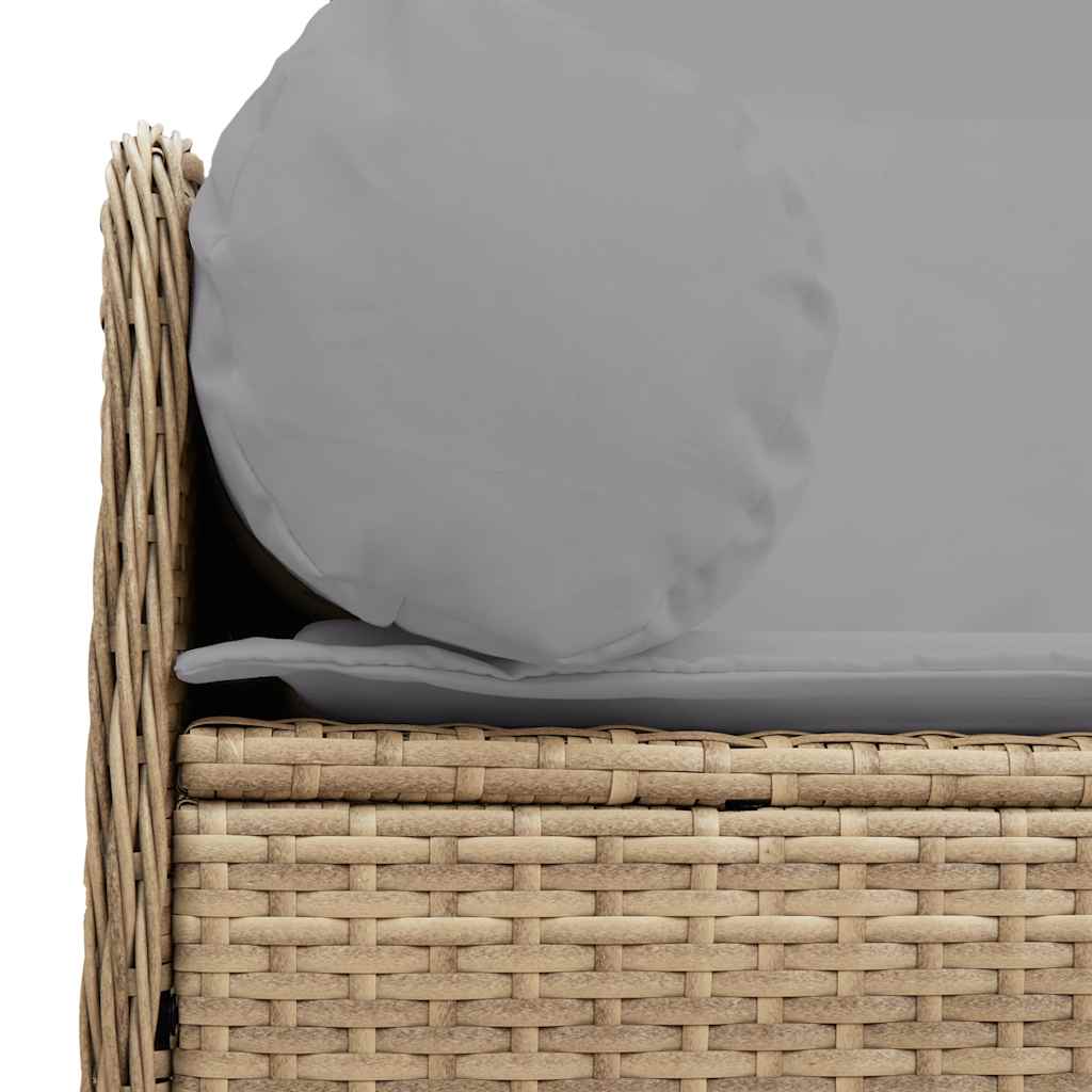 Tuinbank 3-zits met kussens poly rattan beige is nu te koop bij PeponiXL, paradijselijk wonen!