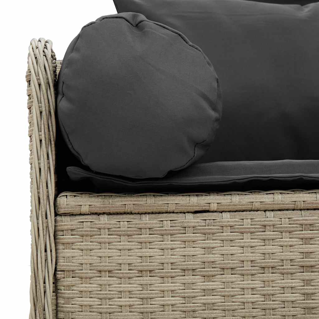 Tuinbank 3-zits met kussens poly rattan lichtgrijs is nu te koop bij PeponiXL, paradijselijk wonen!