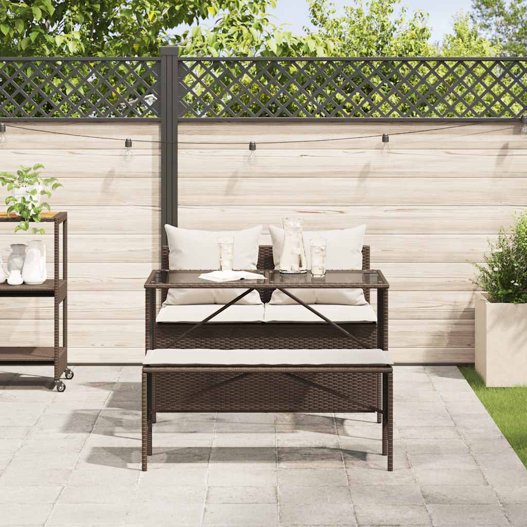 3-delige Tuinset met kussens poly rattan bruin is nu te koop bij PeponiXL, paradijselijk wonen!