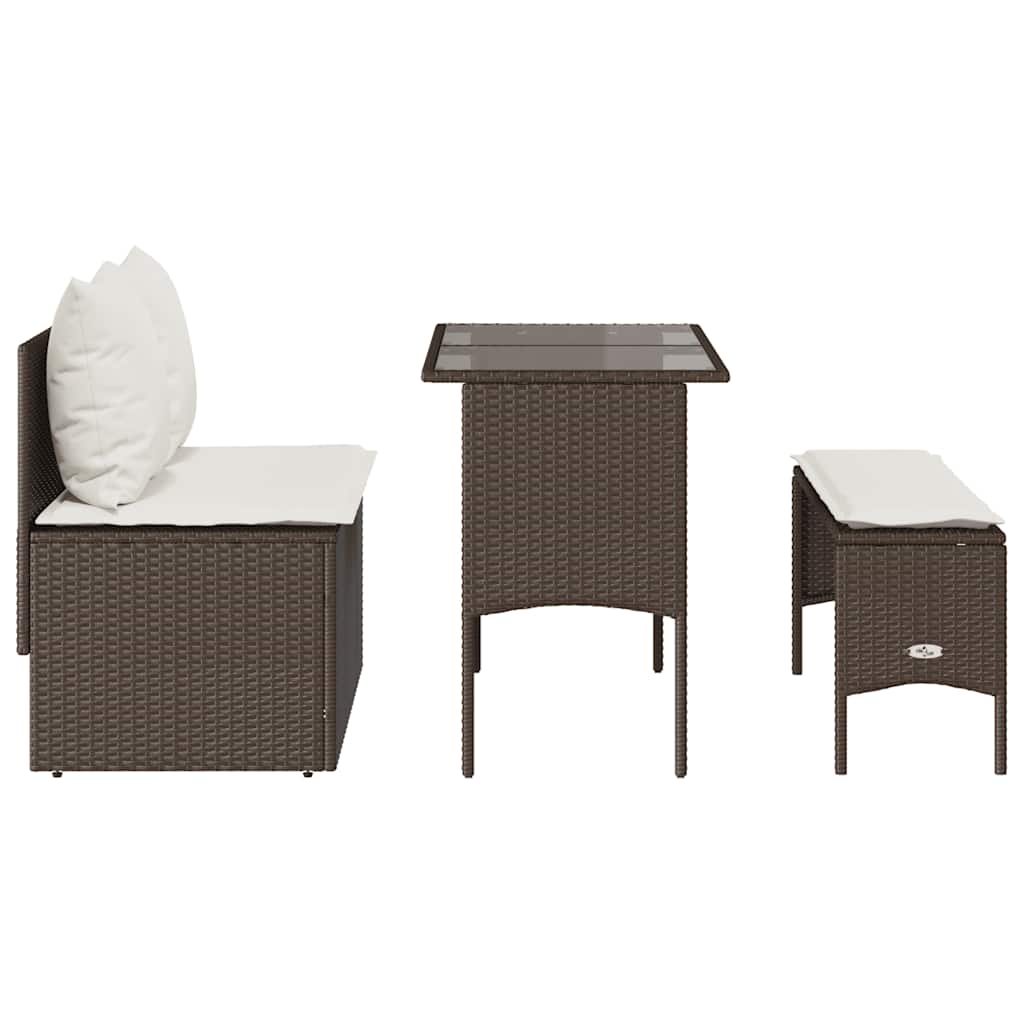3-delige Tuinset met kussens poly rattan bruin is nu te koop bij PeponiXL, paradijselijk wonen!