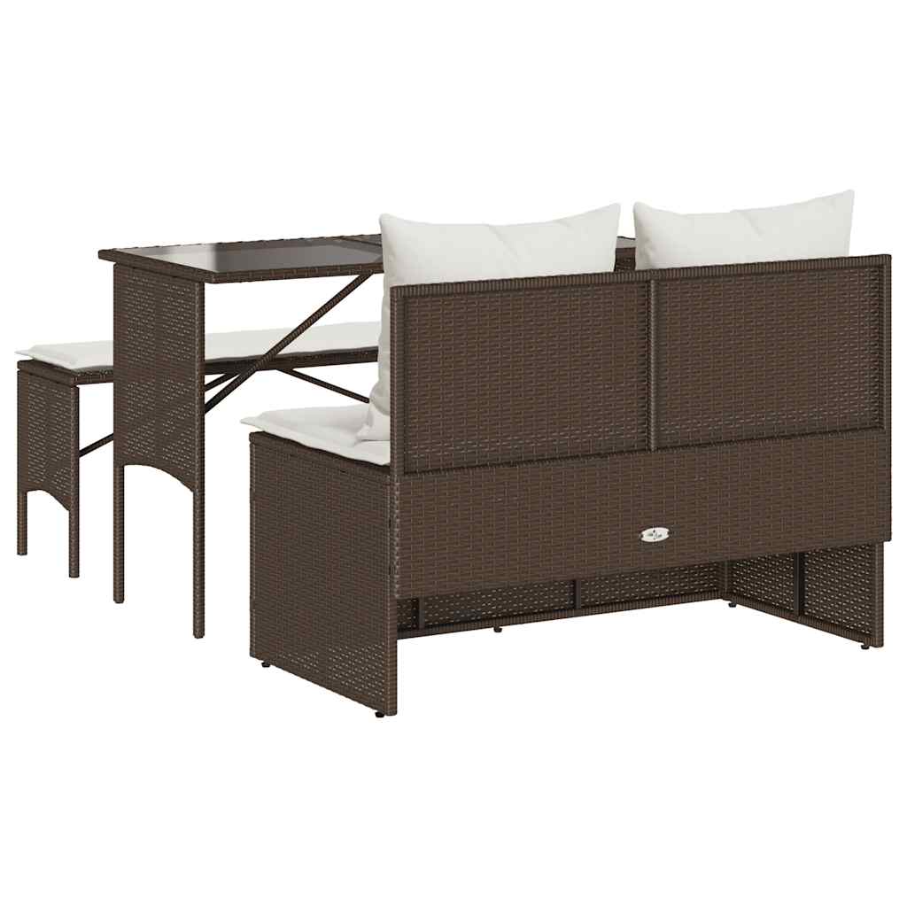 3-delige Tuinset met kussens poly rattan bruin is nu te koop bij PeponiXL, paradijselijk wonen!