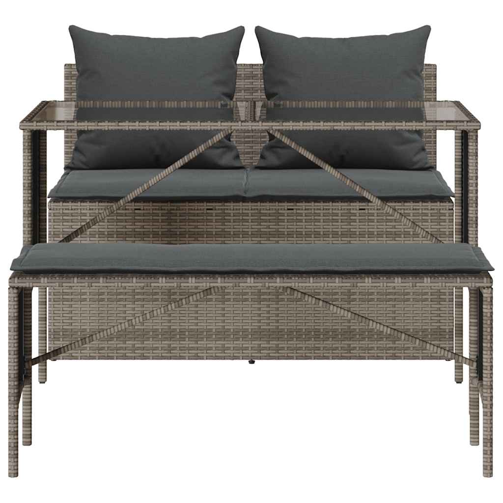 3-delige Tuinset met kussens poly rattan grijs is nu te koop bij PeponiXL, paradijselijk wonen!