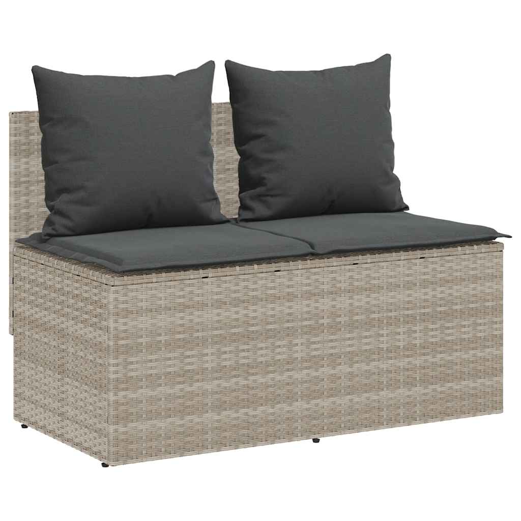3-delige Tuinset met kussens poly rattan lichtgrijs is nu te koop bij PeponiXL, paradijselijk wonen!