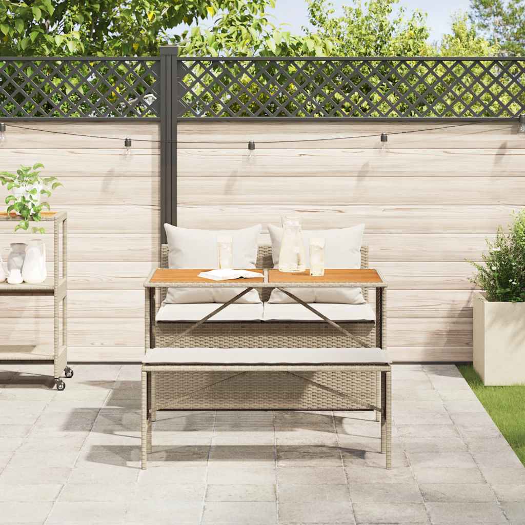3-delige tuinset met kussens, beige polyrotan is nu te koop bij PeponiXL, paradijselijk wonen!