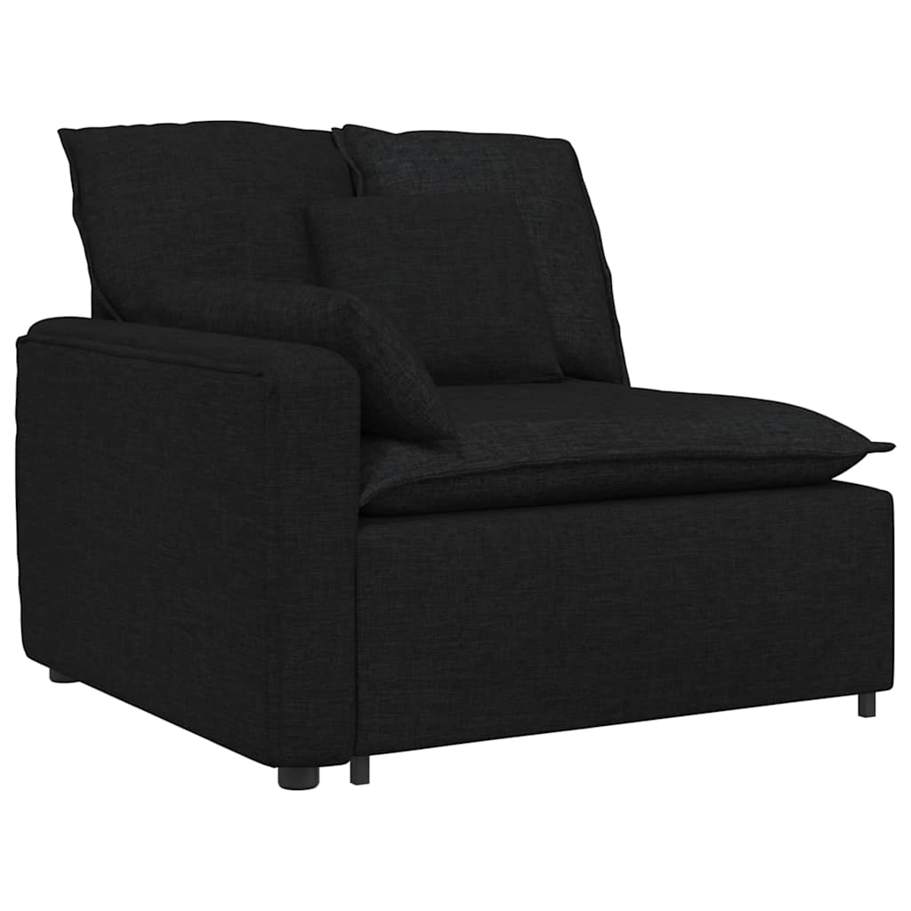 Modulaire bank Armleuning eindmodule met kussens 100 cm zwart is nu te koop bij PeponiXL, paradijselijk wonen!