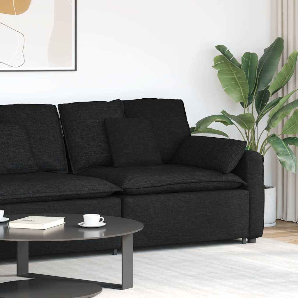 Modulaire bank Armleuning eindmodule met kussens 100 cm zwart is nu te koop bij PeponiXL, paradijselijk wonen!