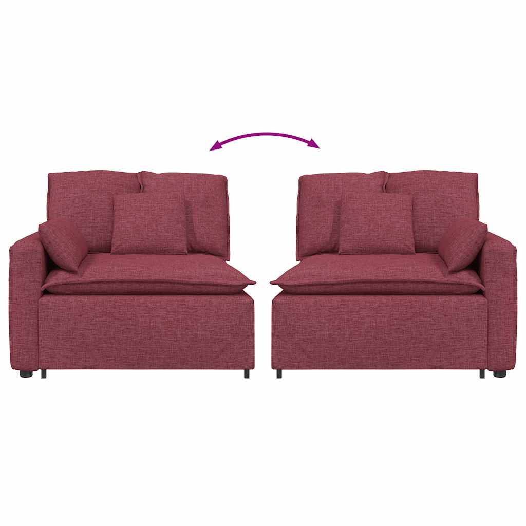 Modulaire bank Armleuning eindmodule met kussens 100cm wijnrood is nu te koop bij PeponiXL, paradijselijk wonen!