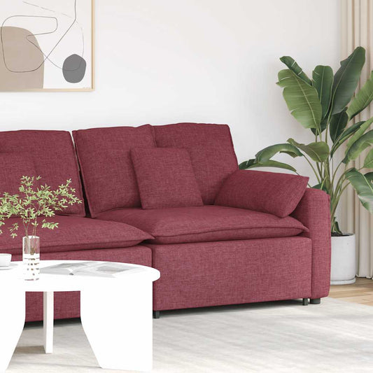 Modulaire bank Armleuning eindmodule met kussens 100cm wijnrood is nu te koop bij PeponiXL, paradijselijk wonen!