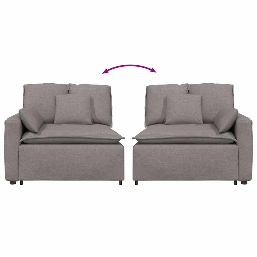 Modulaire bank Armleuning eindmodule met kussens 100 cm taupe is nu te koop bij PeponiXL, paradijselijk wonen!