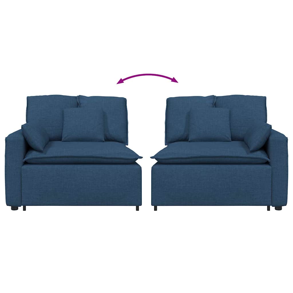 Modulaire bank Armleuning eindmodule met kussens 100 cm blauw is nu te koop bij PeponiXL, paradijselijk wonen!