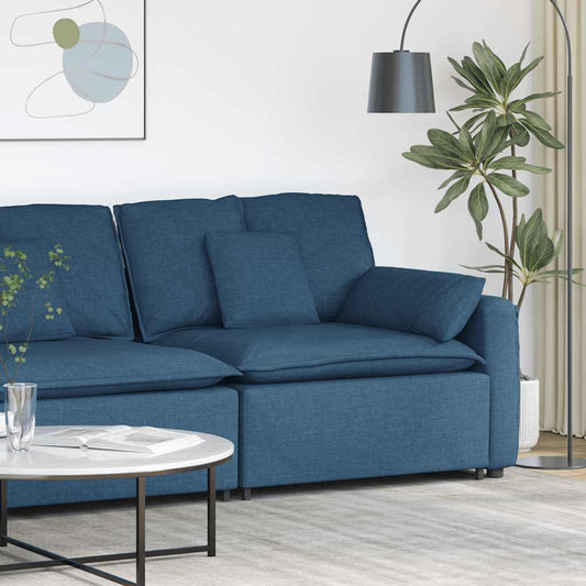 Modulaire bank Armleuning eindmodule met kussens 100 cm blauw is nu te koop bij PeponiXL, paradijselijk wonen!