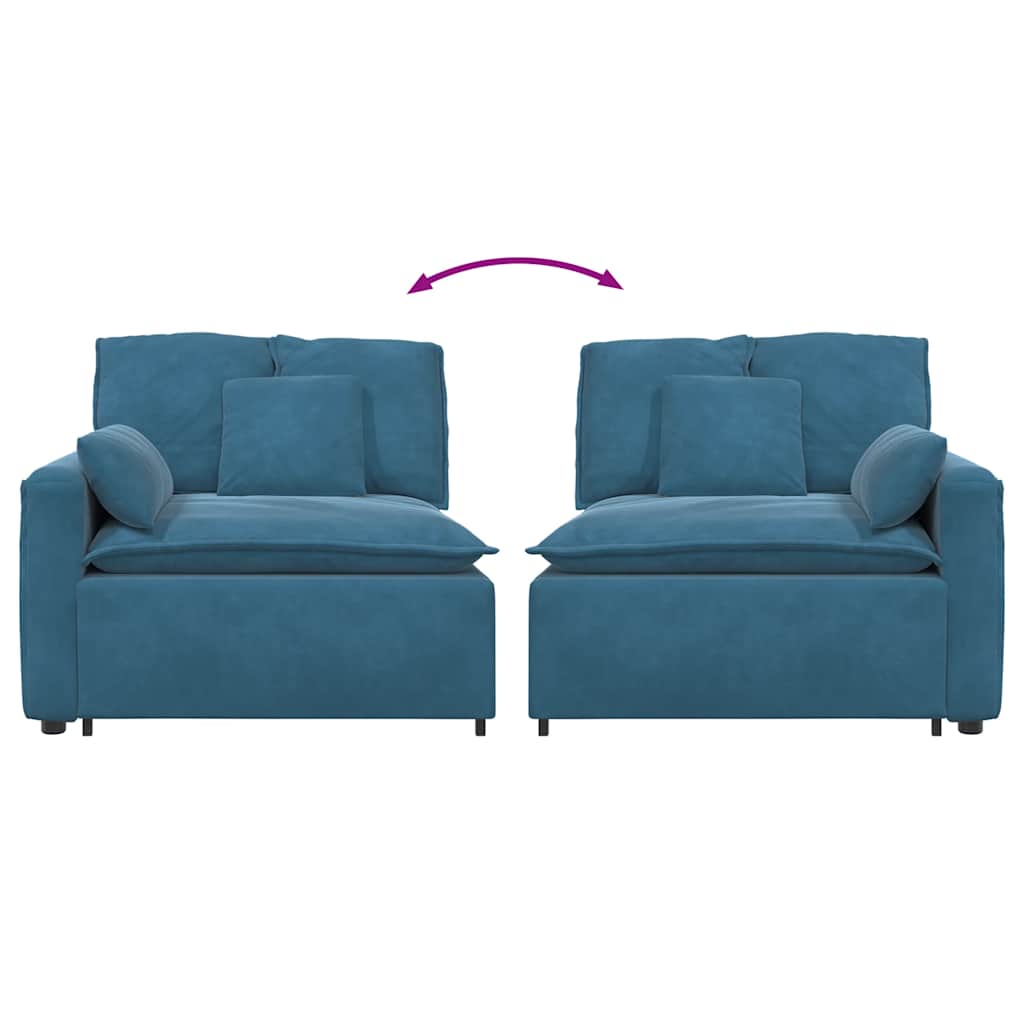 Modulaire bank Armleuning eindmodule met kussens 100 cm blauw is nu te koop bij PeponiXL, paradijselijk wonen!