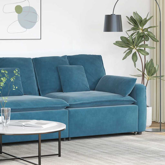 Modulaire bank Armleuning eindmodule met kussens 100 cm blauw is nu te koop bij PeponiXL, paradijselijk wonen!