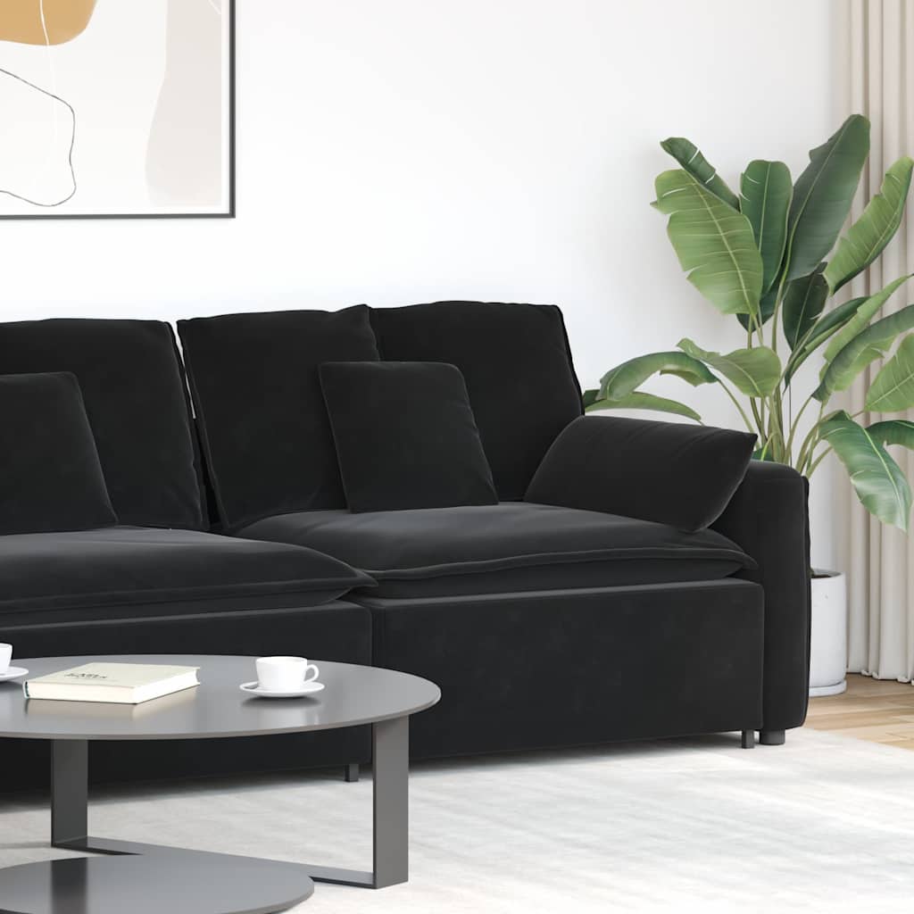 Modulaire bank Armleuning eindmodule met kussens 100 cm zwart is nu te koop bij PeponiXL, paradijselijk wonen!