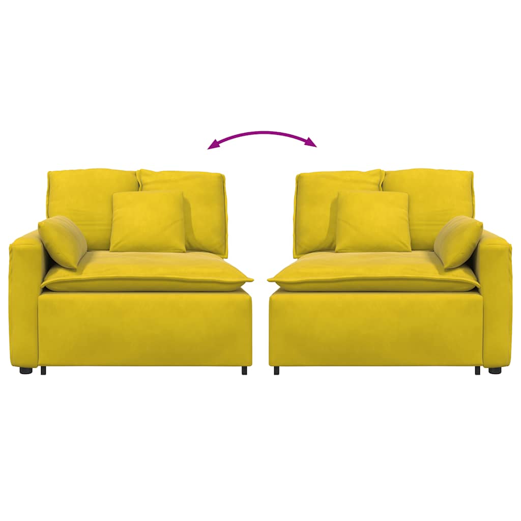 Modulaire bank Armleuning eindmodule met kussens 100 cm geel is nu te koop bij PeponiXL, paradijselijk wonen!