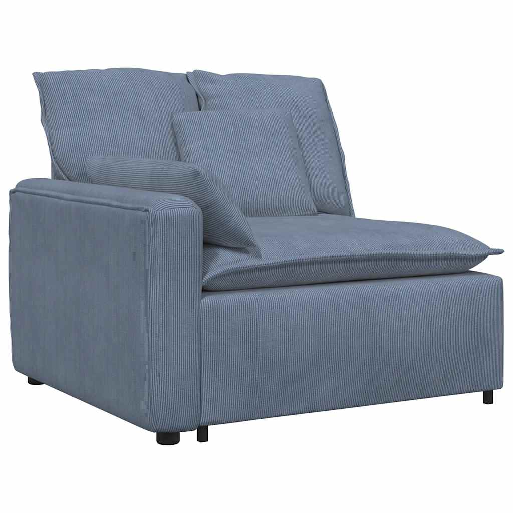 Modulaire bank Armleuning eindmodule met kussens 100 cm blauw is nu te koop bij PeponiXL, paradijselijk wonen!