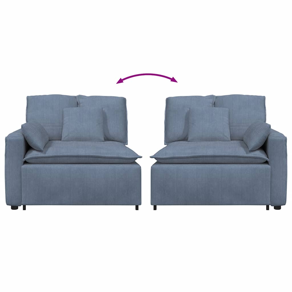 Modulaire bank Armleuning eindmodule met kussens 100 cm blauw is nu te koop bij PeponiXL, paradijselijk wonen!