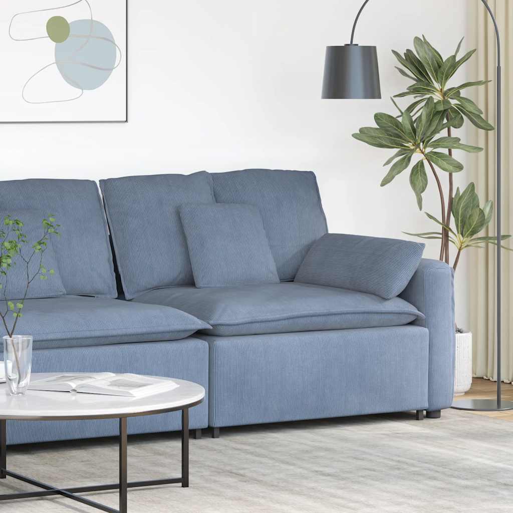 Modulaire bank Armleuning eindmodule met kussens 100 cm blauw is nu te koop bij PeponiXL, paradijselijk wonen!