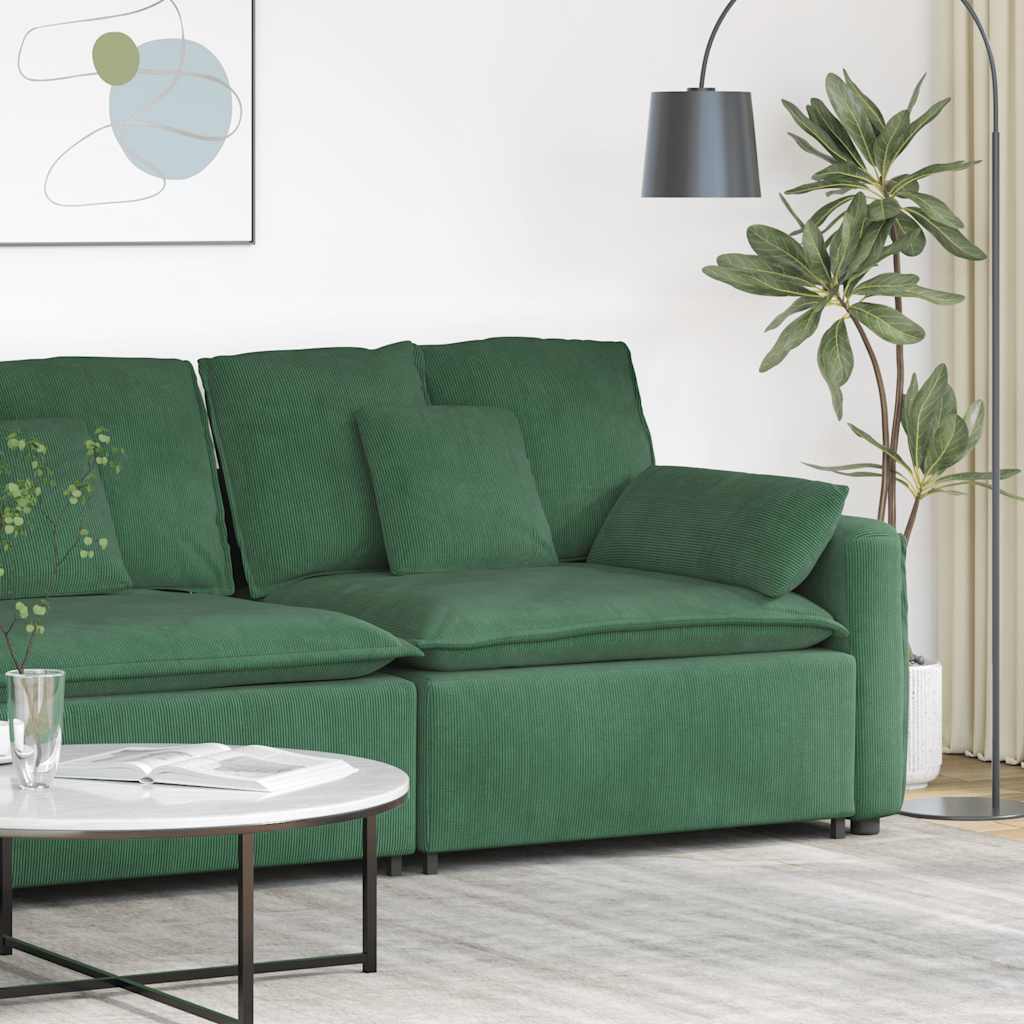 Modulaire bank Armleuning eindmodule met kussens donkergroen 100 cm is nu te koop bij PeponiXL, paradijselijk wonen!
