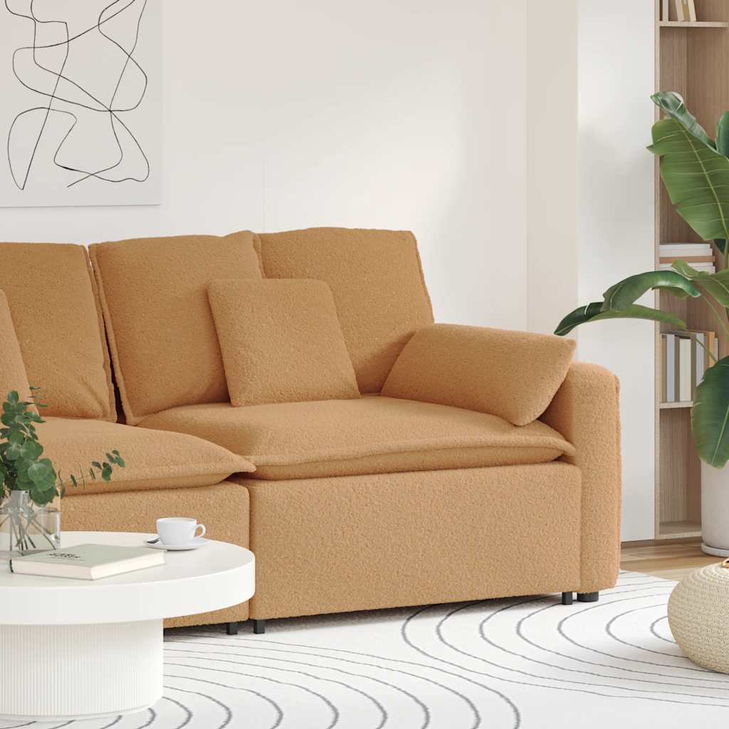 Modulaire bank Armleuning eindmodule met kussens 100 cm beige is nu te koop bij PeponiXL, paradijselijk wonen!