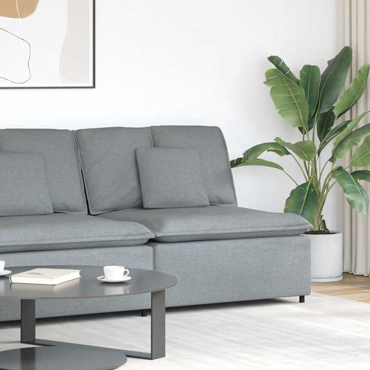 Modulaire bank middenmodule met kussens 100 cm lichtgrijs is nu te koop bij PeponiXL, paradijselijk wonen!