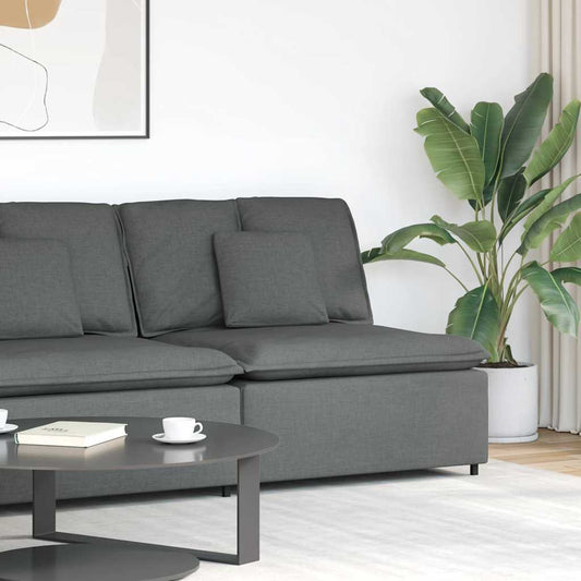 Modulaire bank middenmodule met kussens 100 cm donkergrijs is nu te koop bij PeponiXL, paradijselijk wonen!