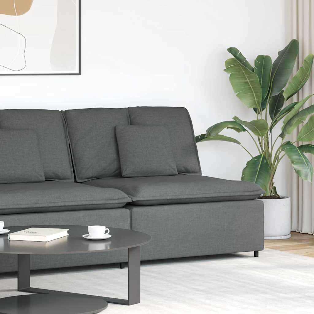 Modulaire bank middenmodule met kussens 100 cm donkergrijs is nu te koop bij PeponiXL, paradijselijk wonen!
