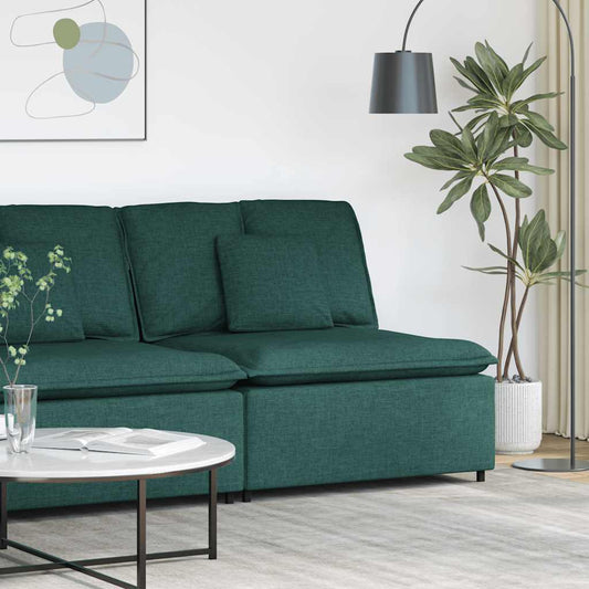 Modulaire bank middenmodule met kussens 100 cm donkergroen is nu te koop bij PeponiXL, paradijselijk wonen!