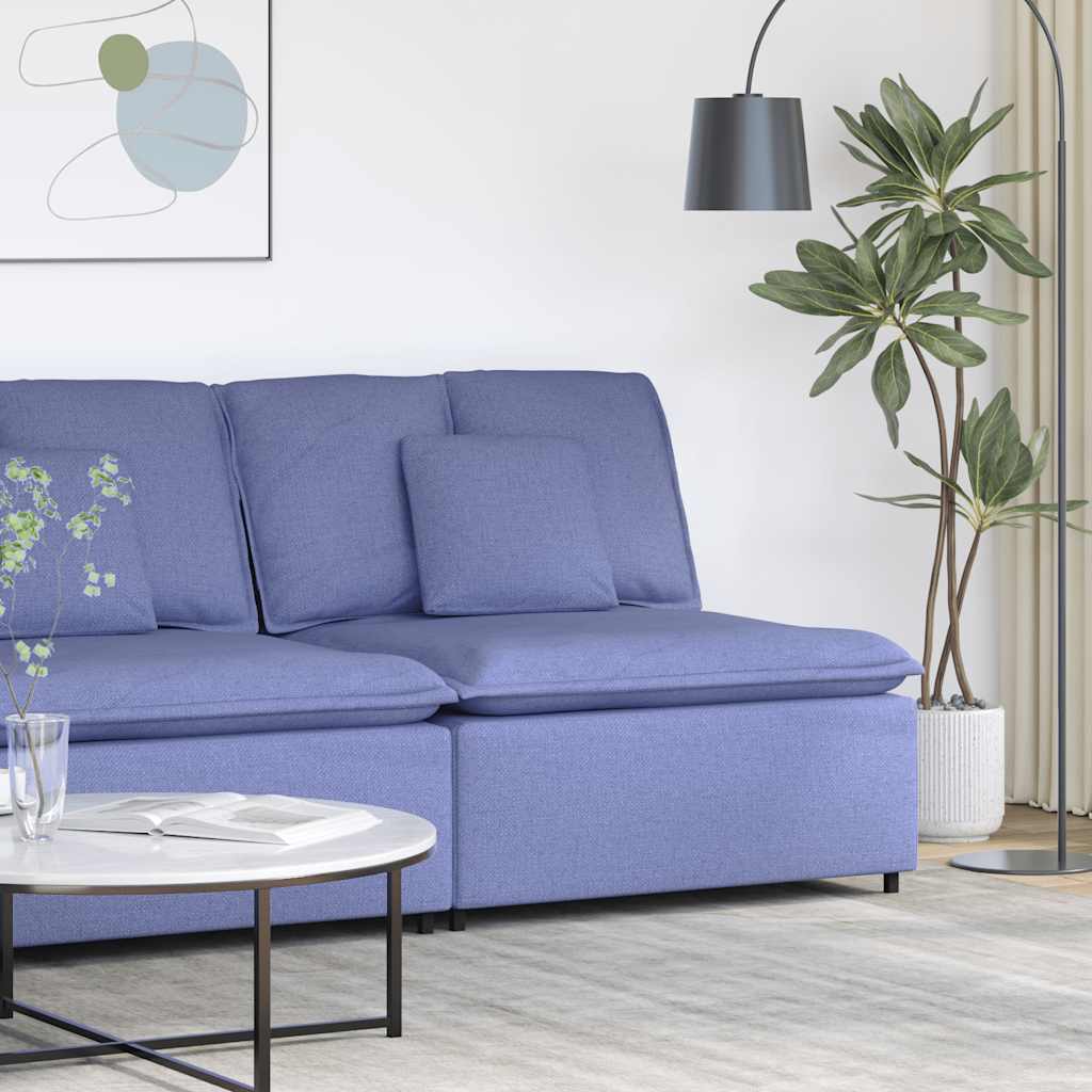 Modulaire bank middenmodule met kussens 100 cm spijkerblauw is nu te koop bij PeponiXL, paradijselijk wonen!