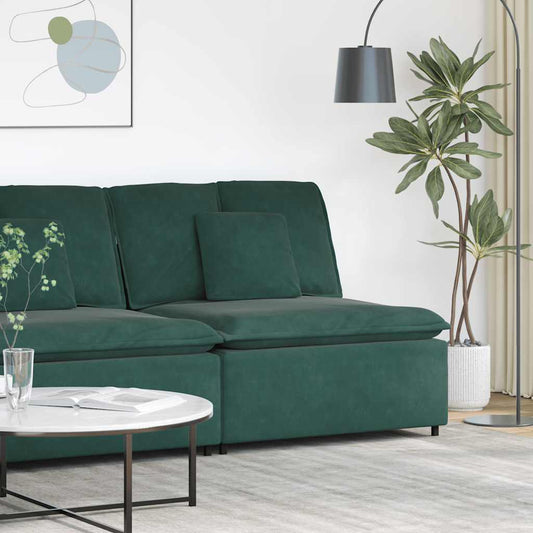 Modulaire bank middenmodule met kussens 100 cm donkergroen is nu te koop bij PeponiXL, paradijselijk wonen!