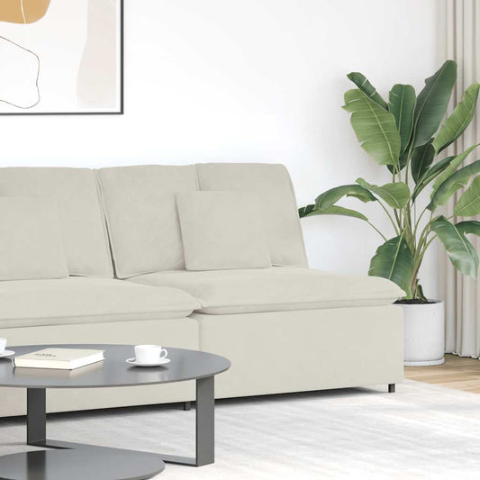 Modulaire bank middenmodule met kussens 100 cm crèmekleurig is nu te koop bij PeponiXL, paradijselijk wonen!