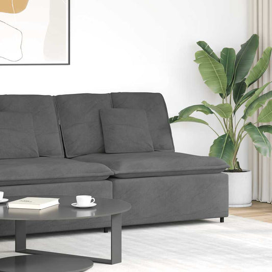 Modulaire bank middenmodule met kussens 100 cm donkergrijs is nu te koop bij PeponiXL, paradijselijk wonen!