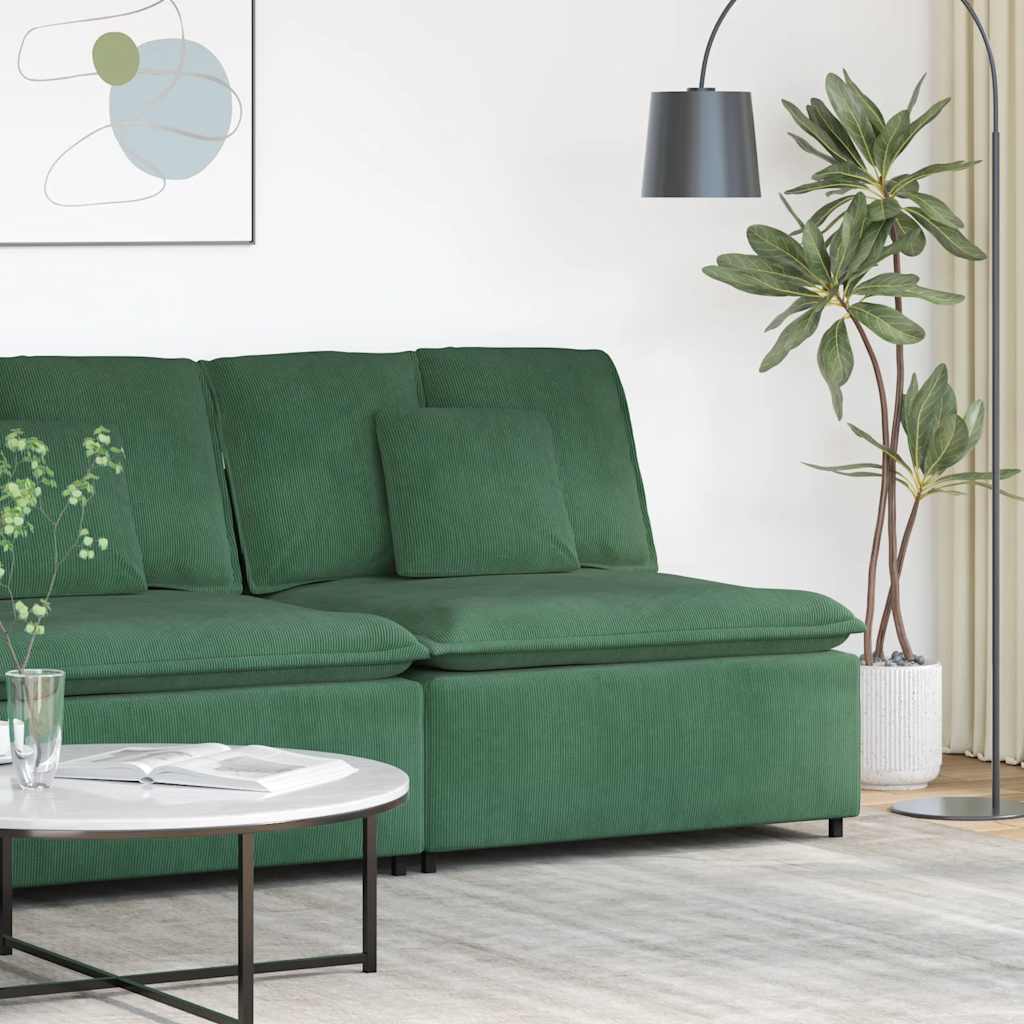 Modulaire bank middenmodule met kussens 100 cm donkergroen is nu te koop bij PeponiXL, paradijselijk wonen!