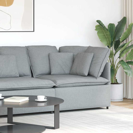 Modulaire hoekmodule bank met kussens 100 cm lichtgrijs is nu te koop bij PeponiXL, paradijselijk wonen!