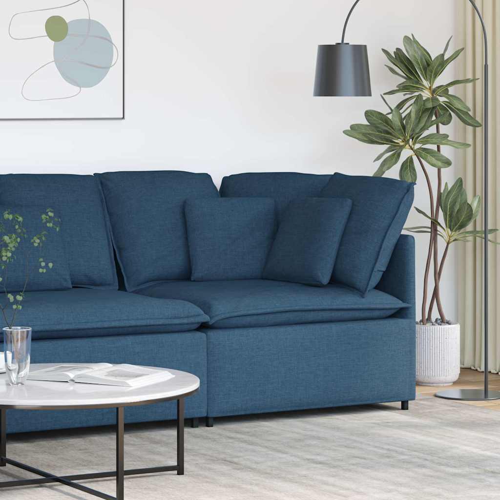 Modulaire hoekmodule bank met kussens 100 cm blauw is nu te koop bij PeponiXL, paradijselijk wonen!