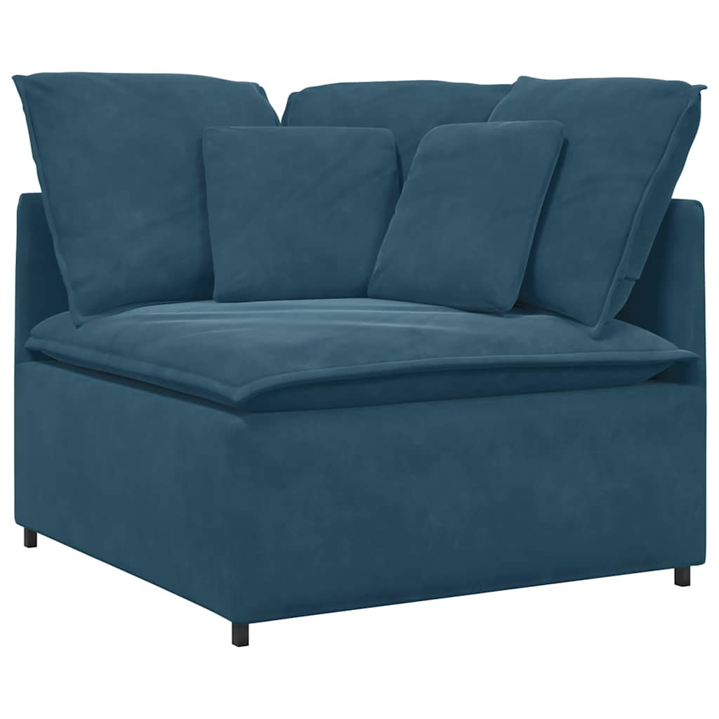 Modulaire hoekmodule bank met kussens 100 cm blauw is nu te koop bij PeponiXL, paradijselijk wonen!