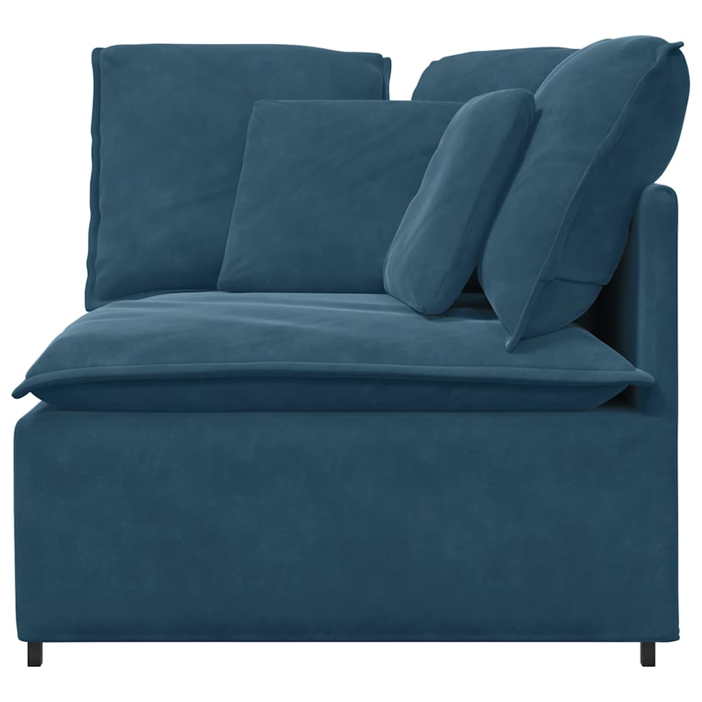Modulaire hoekmodule bank met kussens 100 cm blauw is nu te koop bij PeponiXL, paradijselijk wonen!