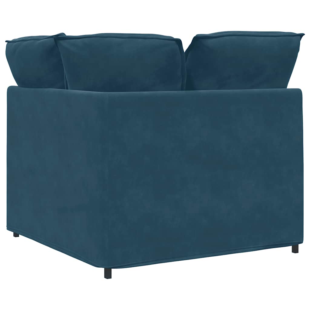 Modulaire hoekmodule bank met kussens 100 cm blauw is nu te koop bij PeponiXL, paradijselijk wonen!