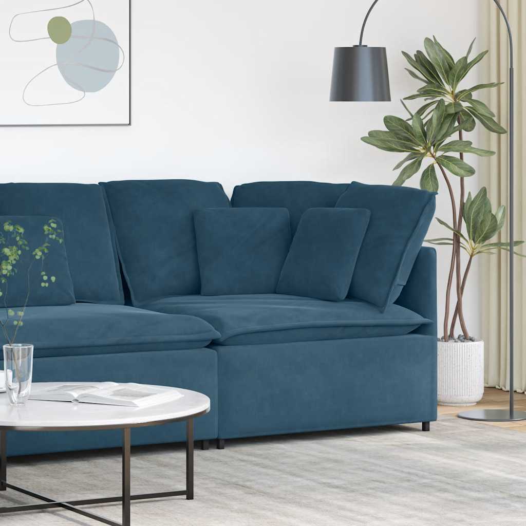 Modulaire hoekmodule bank met kussens 100 cm blauw is nu te koop bij PeponiXL, paradijselijk wonen!