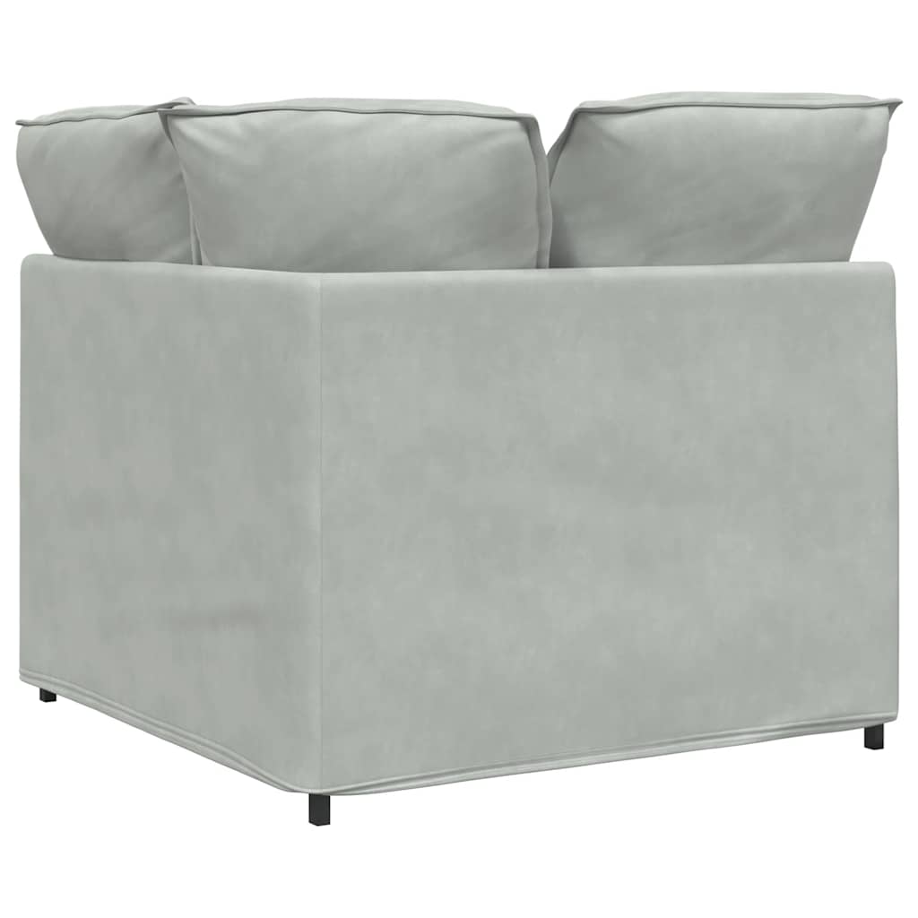 Modulaire hoekmodule bank met kussens 100 cm lichtgrijs is nu te koop bij PeponiXL, paradijselijk wonen!