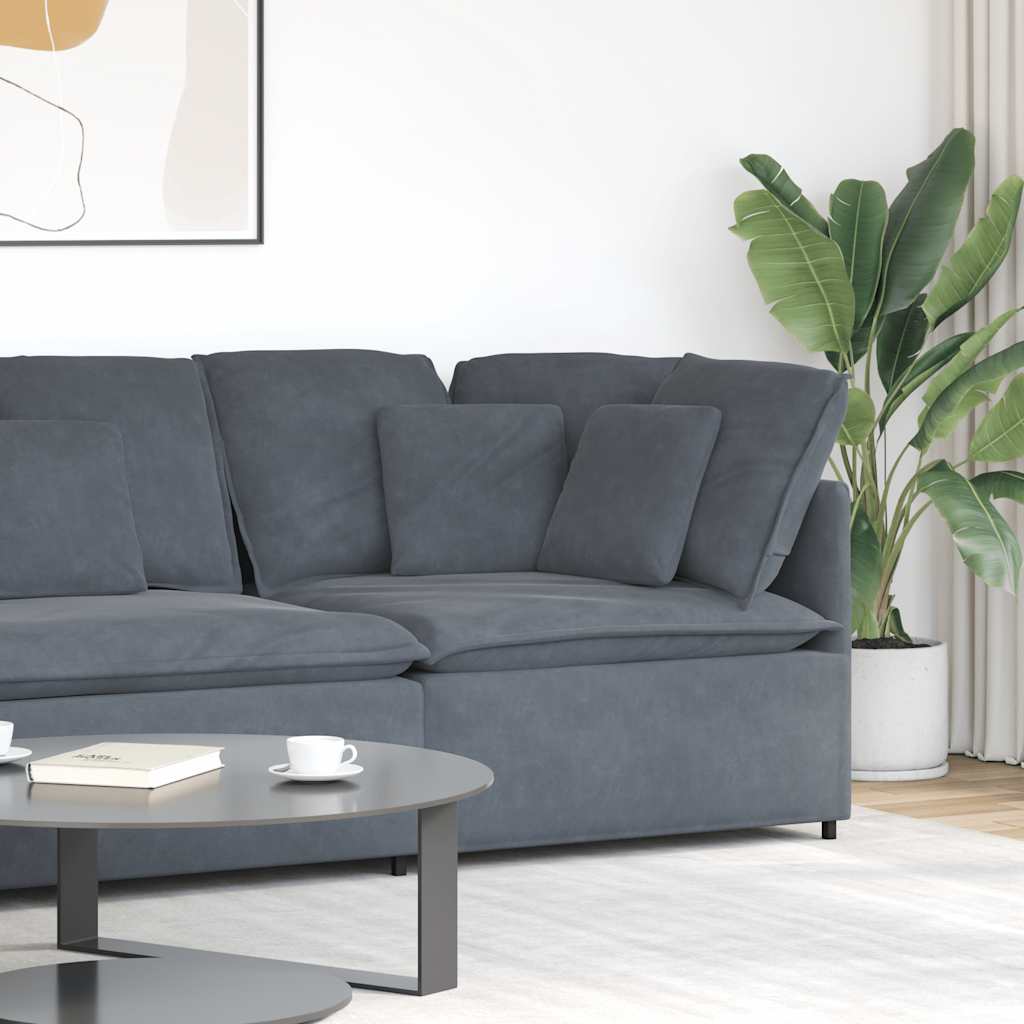 Modulaire hoekbank met kussens 100 cm donkergrijs is nu te koop bij PeponiXL, paradijselijk wonen!