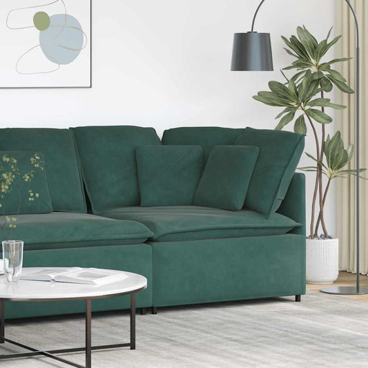 Modulaire bank hoekmodule met kussens 100 cm donkergroen is nu te koop bij PeponiXL, paradijselijk wonen!