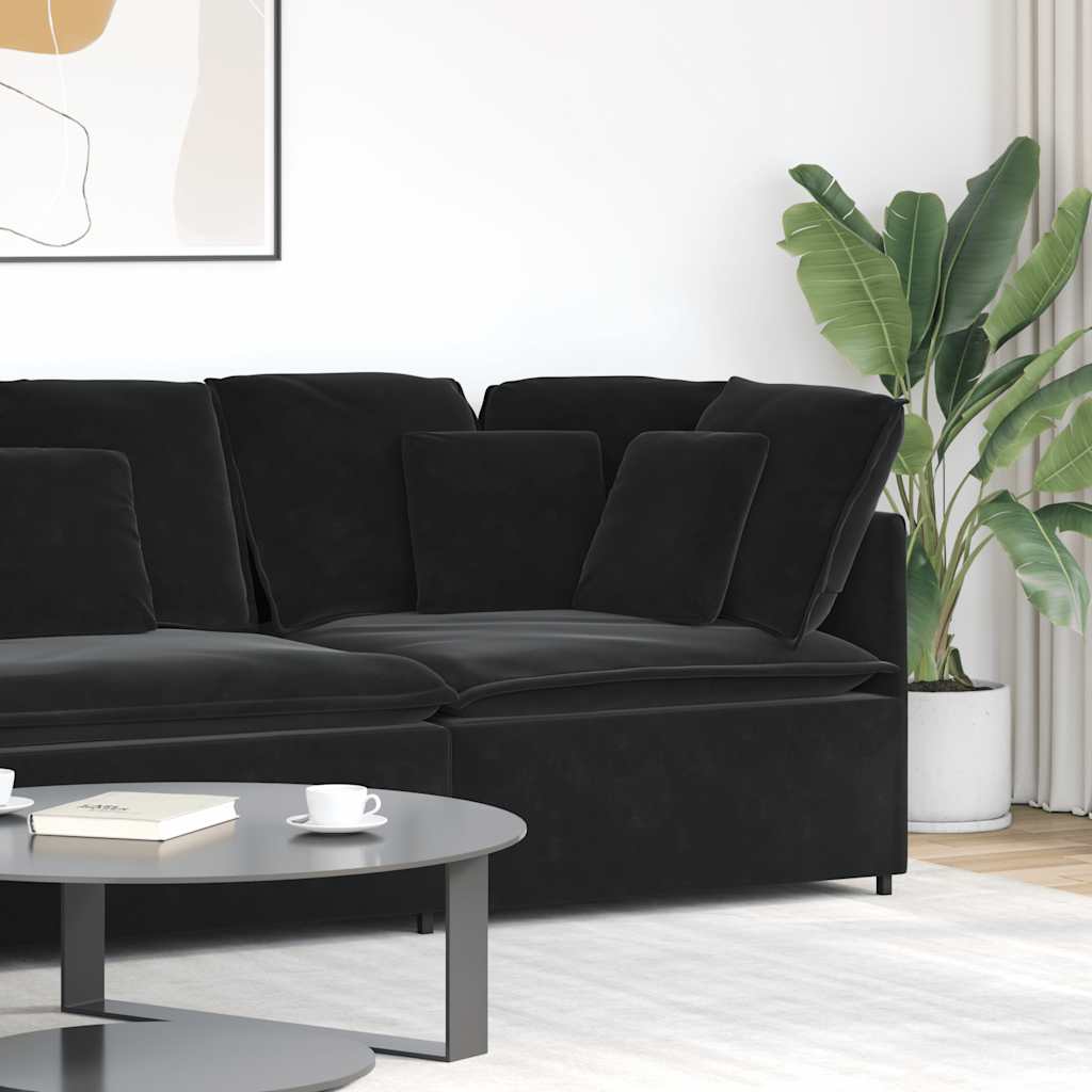 Modulaire hoekmodule bank met kussens 100 cm zwart is nu te koop bij PeponiXL, paradijselijk wonen!