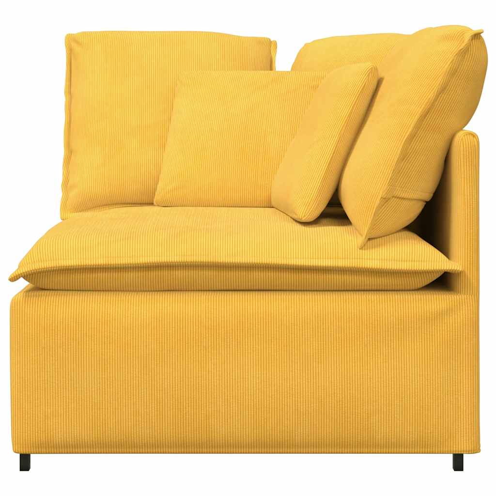 Modulaire hoekmodule bank met kussens 100 cm lichtgeel is nu te koop bij PeponiXL, paradijselijk wonen!