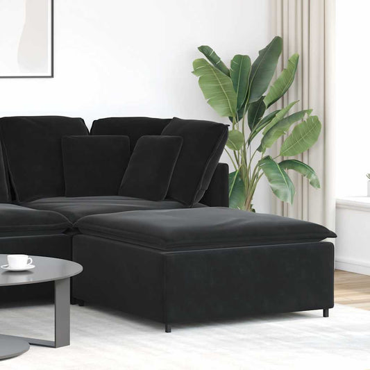 Modulaire bank voetenbank module zwart 100x100x48 cm is nu te koop bij PeponiXL, paradijselijk wonen!